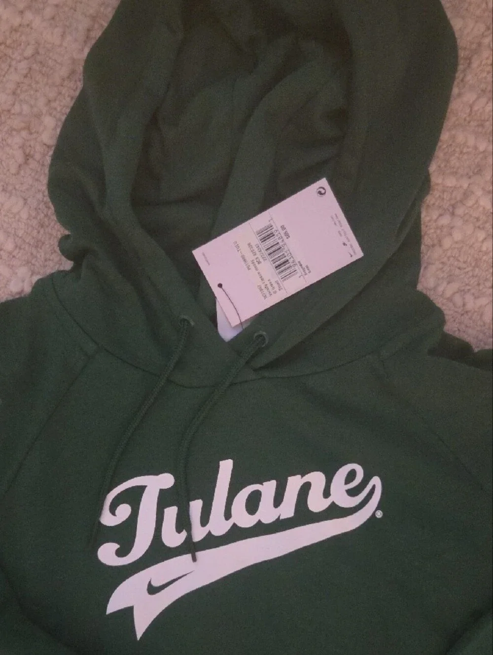 NWT Nike Tulane University Varsity Fleece Pullover Hoodie Green S
